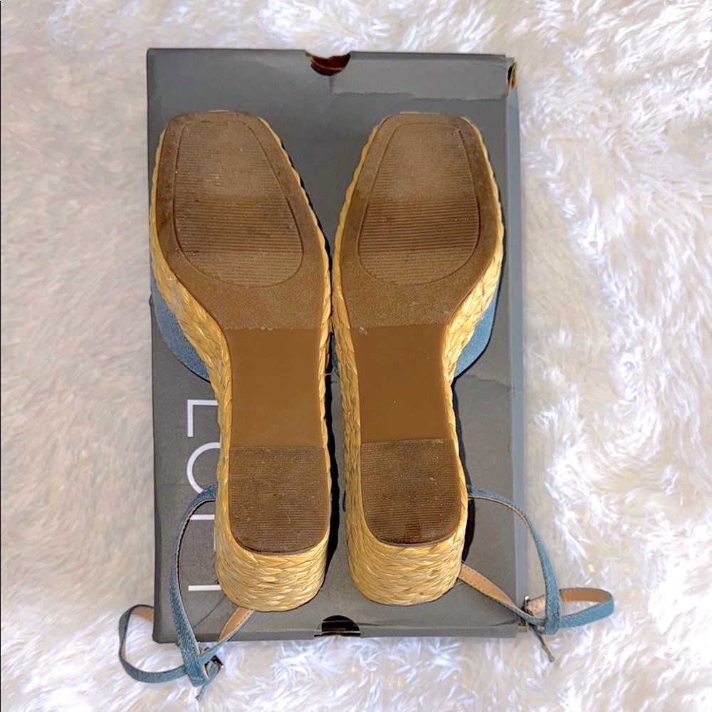 Loft Chambray Espadrille Wedge Sandals - Picture 5 of 10
